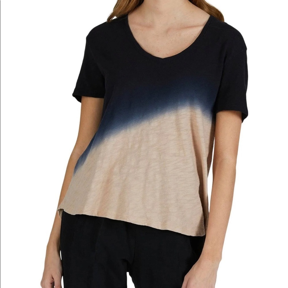 ATM Anthony Thomas Melillo Dip Dye Slub Jersey Boyfriend V Neck Tee XS/S